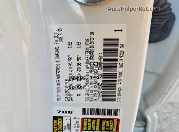 3TYKD5HN2ST021429 2025 TOYOTA TACOMA White ძრავის განყოფილების ხედი