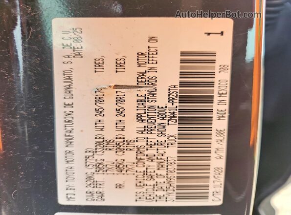 3TYKD5HN9ST037837 2025 TOYOTA TACOMA Charcoal Widok komory silnika