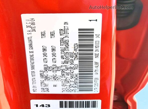 3TYLB5JN5RT043441 2024 TOYOTA TACOMA Red Շարժիչի բաժամունքի տեսք
