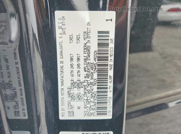 3TYLB5JN6RT035431 2024 TOYOTA TACOMA Charcoal VIN sticker view