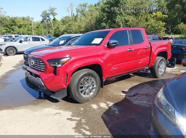 3TYLB5JN6TT109213 2026 TOYOTA TACOMA Red წინა მარცხენა ხედი სამი მეოთხედიდან