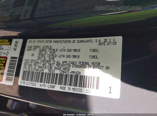 3TYLC5LN1ST041699 2025 TOYOTA TACOMA HYBRID Gray Շարժիչի բաժամունքի տեսք