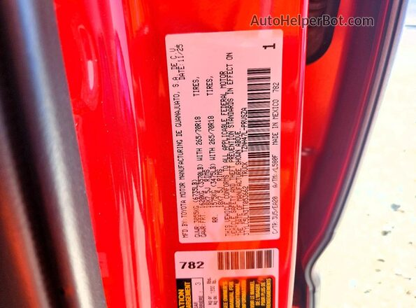 3TYLC5LN3TT053662 2026 TOYOTA TACOMA Red ძრავის განყოფილების ხედი