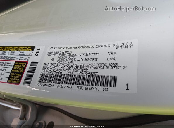 3TYLC5LN5ST044668 2025 TOYOTA TACOMA HYBRID White Widok komory silnika