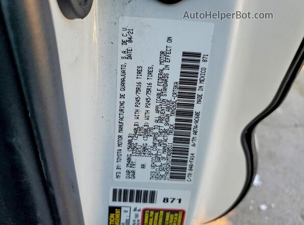 3TYRX5GN1MT020511 2021 TOYOTA TACOMA White ძრავის განყოფილების ხედი