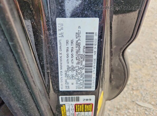 3TYRX5GN4NT063399 2022 TOYOTA TACOMA Black VIN sticker view