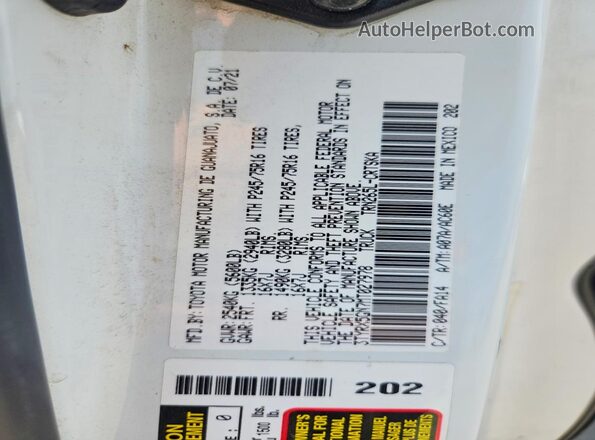 3TYRX5GN7MT027978 2021 TOYOTA TACOMA White Շարժիչի բաժամունքի տեսք