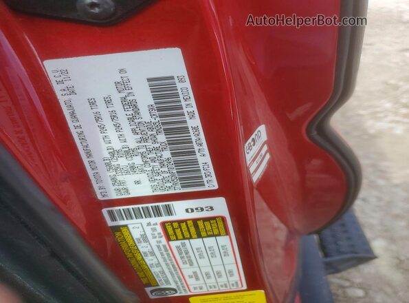 3TYRX5GNXPT072496 2023 TOYOTA TACOMA Red VIN კოდის სტიკერის ხედი