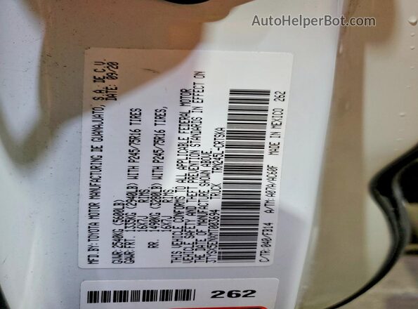 3TYSX5ENXMT003694 2021 TOYOTA TACOMA White Widok komory silnika
