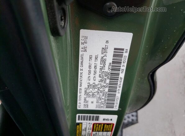 3TYSZ5AN0NT094542 2022 TOYOTA TACOMA Green Вид підкапотного простору
