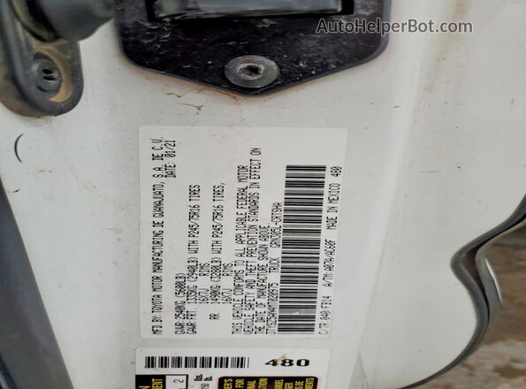 3TYSZ5AN4MT020975 2021 TOYOTA TACOMA White VIN կոդի պիտակի տեսք