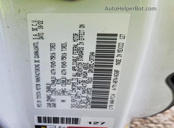 3TYSZ5AN5PT109538 2023 TOYOTA TACOMA White Vista del compartimento del motor