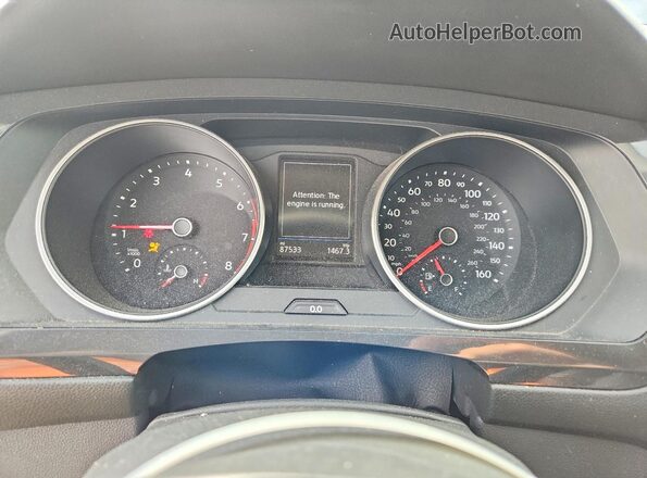 3VV0B7AX0KM043737 2019 VOLKSWAGEN TIGUAN Blue Widok zestawu wskaźników