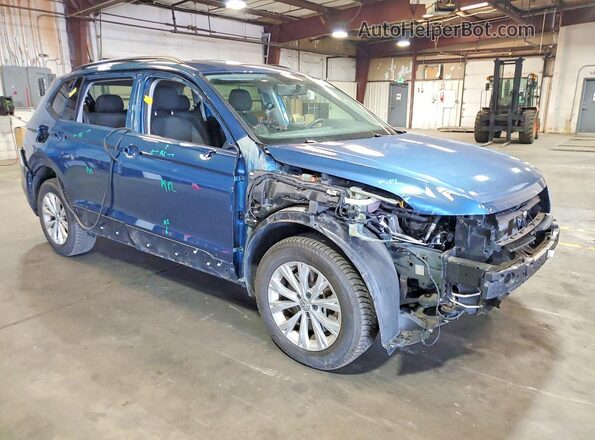 3VV0B7AX7KM177192 2019 VOLKSWAGEN TIGUAN Синий Передняя правая четверть