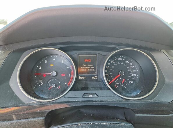 3VV0B7AX9KM194480 2019 VOLKSWAGEN TIGUAN White Вид щитка приладів