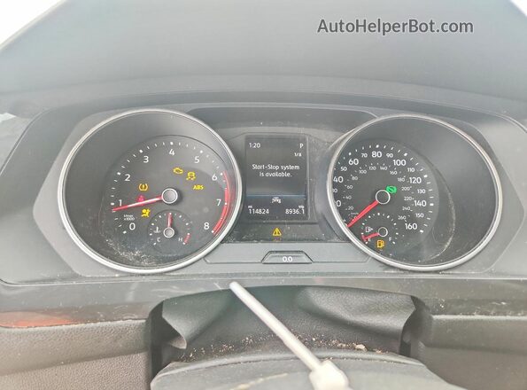 3VV1B7AX9LM128193 2020 VOLKSWAGEN TIGUAN White Вид щитка приладів