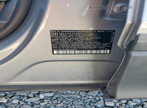 3VV1B7AX9NM037234 2022 VOLKSWAGEN TIGUAN Silver Vista interior de 360 grados