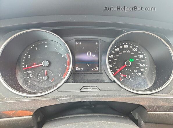 3VV2B7AX2KM051539 2019 VOLKSWAGEN TIGUAN White Instrument cluster view