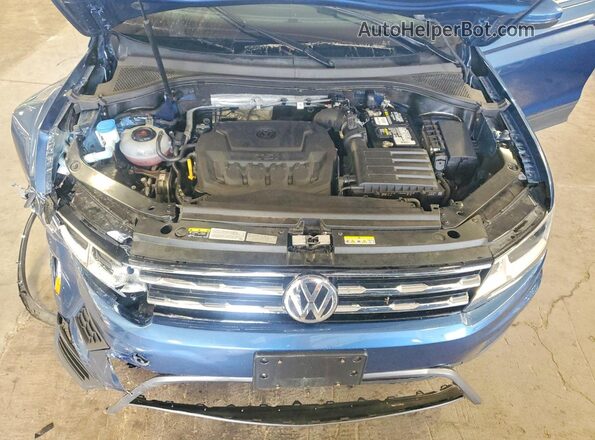 3VV2B7AX2KM189629 2019 VOLKSWAGEN TIGUAN Blue Vista del compartimento del motor