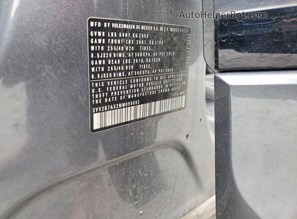 3VV2B7AX2MM099092 2021 VOLKSWAGEN TIGUAN Charcoal Engine compartment view