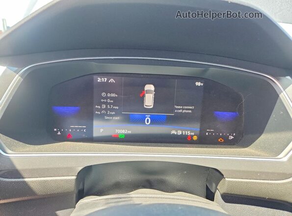 3VV2B7AX2NM021316 2022 VOLKSWAGEN TIGUAN Gray Widok zestawu wskaźników