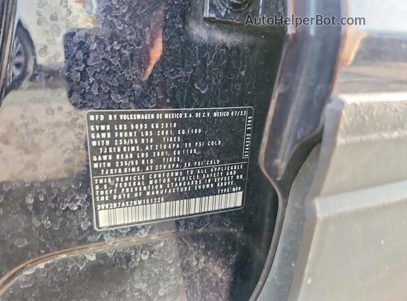 3VV2B7AX2NM151225 2022 VOLKSWAGEN TIGUAN Черный Вид наклейки с VIN-кодом