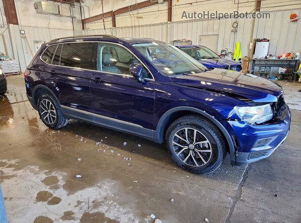 3VV2B7AX3MM073763 2021 VOLKSWAGEN TIGUAN Blue Delantero derecho