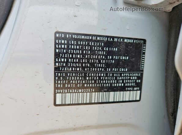 3VV2B7AX4JM022574 2018 VOLKSWAGEN TIGUAN Gray ძრავის განყოფილების ხედი