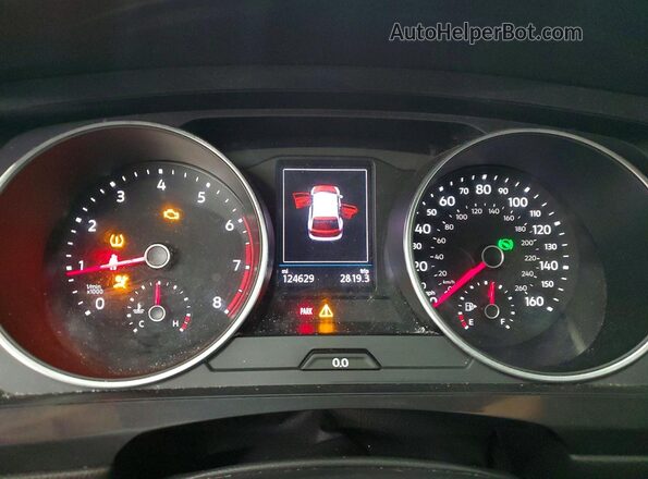 3VV2B7AX5KM005123 2019 VOLKSWAGEN TIGUAN Blue ხელსაწყოთა პანელის ხედი