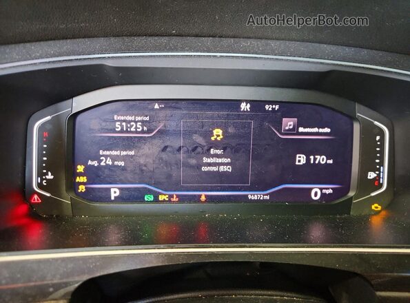 3VV2B7AX5KM127710 2019 VOLKSWAGEN TIGUAN Gray Instrument cluster view