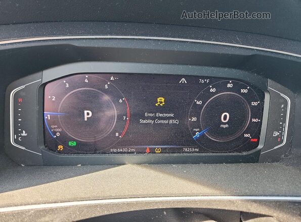 3VV2B7AX5LM080907 2020 VOLKSWAGEN TIGUAN Black Սարքավորումների վահանակի տեսք