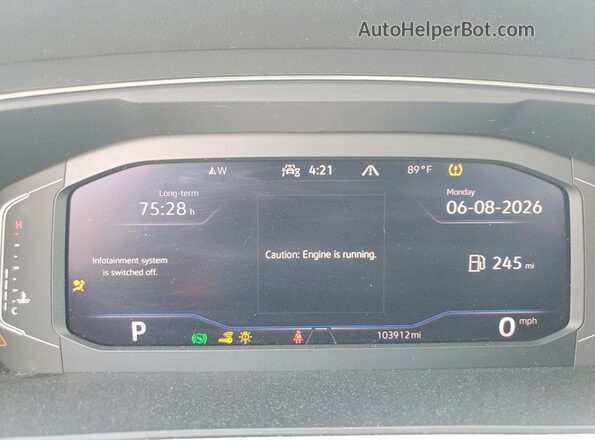 3VV2B7AX5MM045690 2021 VOLKSWAGEN TIGUAN Silver Вид щитка приладів