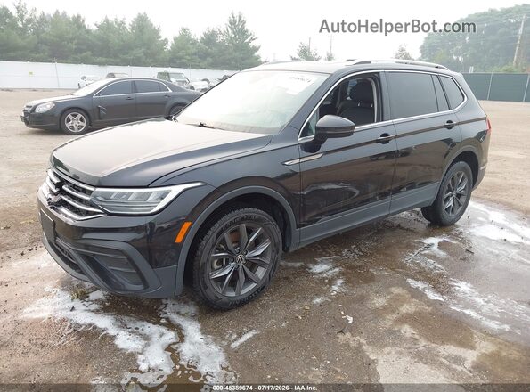 3VV2B7AX6NM136386 2022 VOLKSWAGEN TIGUAN Black Առջևի ձախ երեք քառորդ տեսարան