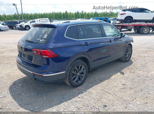 3VV2B7AX7NM124974 2022 VOLKSWAGEN TIGUAN Blue Trasero derecho