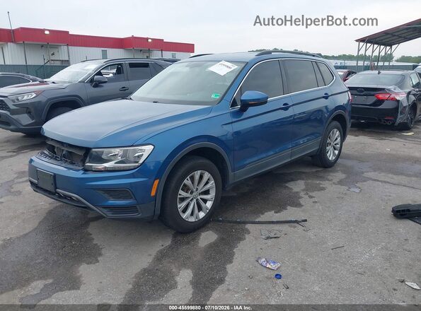 3VV2B7AX8KM138166 2019 VOLKSWAGEN TIGUAN Blue წინა მარცხენა ხედი სამი მეოთხედიდან