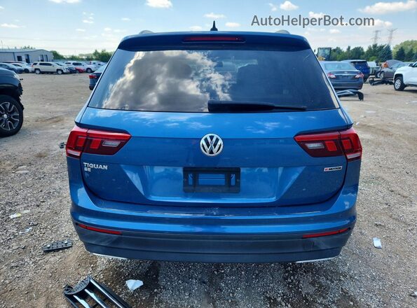 3VV2B7AX9KM100445 2019 VOLKSWAGEN TIGUAN Blue Հետևի տեսք
