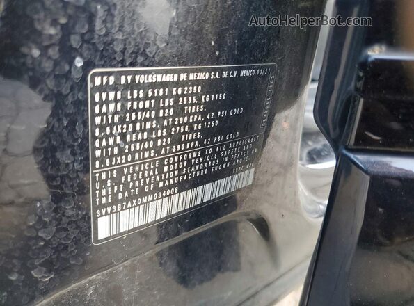 3VV3B7AX0MM094008 2021 VOLKSWAGEN TIGUAN Black Панорамний вид салону 360°