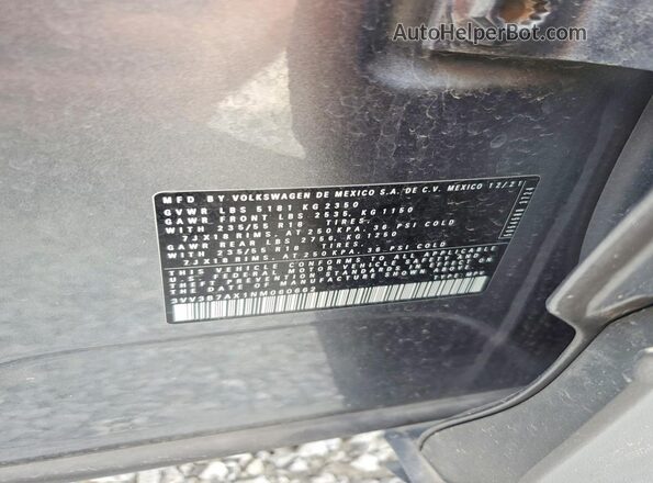 3VV3B7AX1NM060662 2022 VOLKSWAGEN TIGUAN Серый Панорамный вид салона 360°