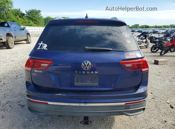 3VV3B7AX2NM064607 2022 VOLKSWAGEN TIGUAN Blue Вид ззаду