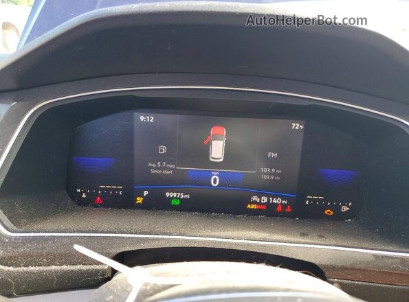 3VV3B7AX2NM064607 2022 VOLKSWAGEN TIGUAN Blue Вид щитка приладів