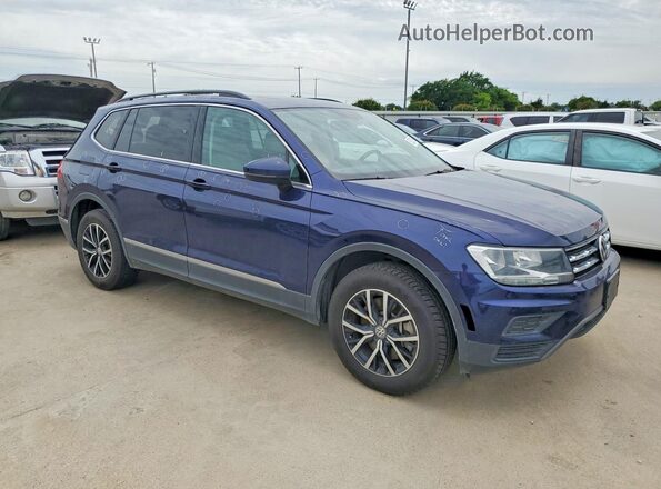 3VV3B7AX4MM144215 2021 VOLKSWAGEN TIGUAN Синий Передняя правая четверть