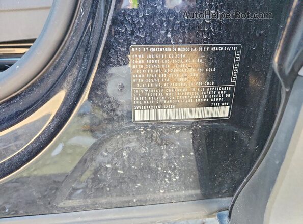 3VV3B7AX6KM142186 2019 VOLKSWAGEN TIGUAN Black VIN sticker view