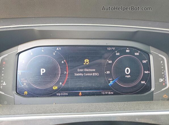 3VV3B7AX6LM017478 2020 VOLKSWAGEN TIGUAN Silver Вид щитка приладів