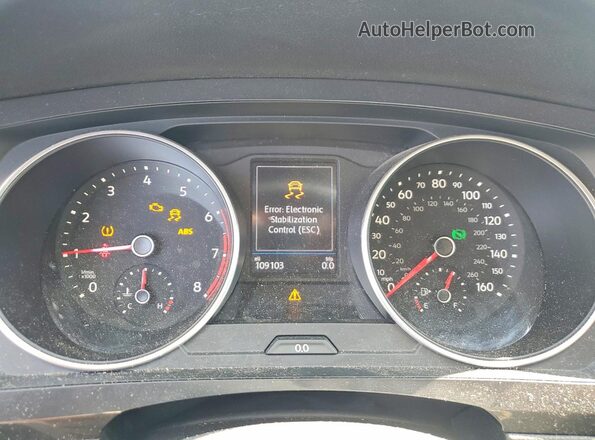 3VV3B7AX8KM052747 2019 VOLKSWAGEN TIGUAN Blue Вид щитка приладів