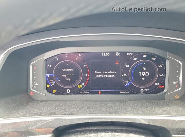 3VV4B7AX7NM023703 2022 VOLKSWAGEN TIGUAN Gray Instrument cluster view