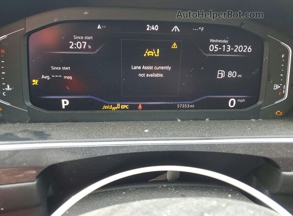 3VV4B7AX8NM045242 2022 VOLKSWAGEN TIGUAN White Widok zestawu wskaźników