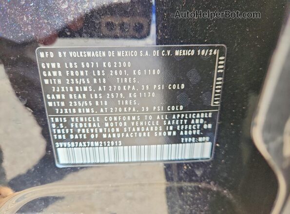 3VV5B7AX7RM212913 2024 VOLKSWAGEN TIGUAN Black Vista interior de 360 grados
