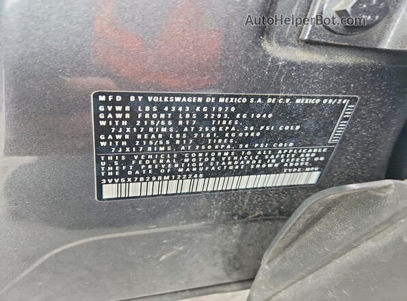 3VV5X7B29RM122246 2024 VOLKSWAGEN TAOS Gray Widok komory silnika