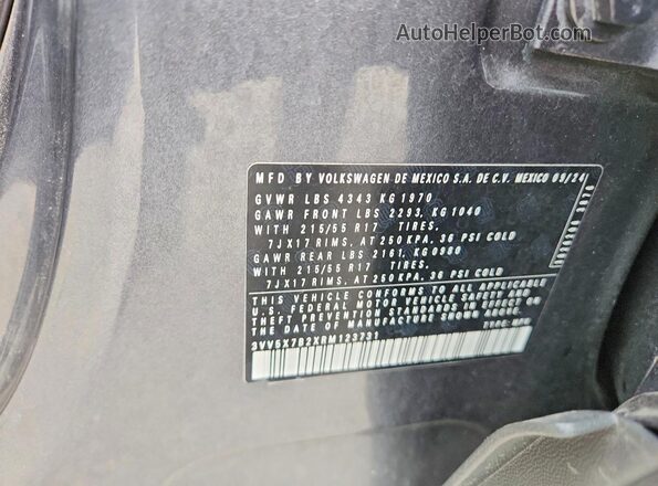 3VV5X7B2XRM123731 2024 VOLKSWAGEN TAOS Blue Շարժիչի բաժամունքի տեսք