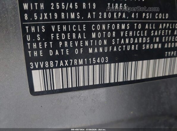 3VV8B7AX7RM115403 2024 VOLKSWAGEN TIGUAN Gray Engine compartment view